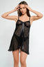Sheer Black Polka Dot Babydoll Set - Nightwear by MRLU